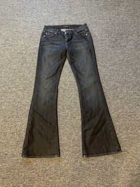 Fidelity Denim Women's Flared Jeans in Dark Wash Black-Blue